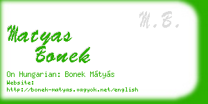 matyas bonek business card